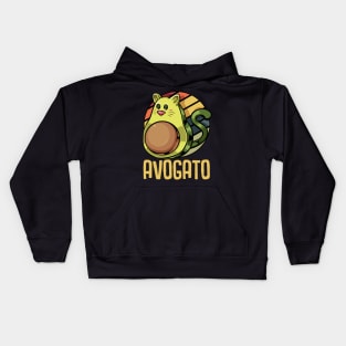 Avocado - Avogato Cute Vegan Cat Kids Hoodie